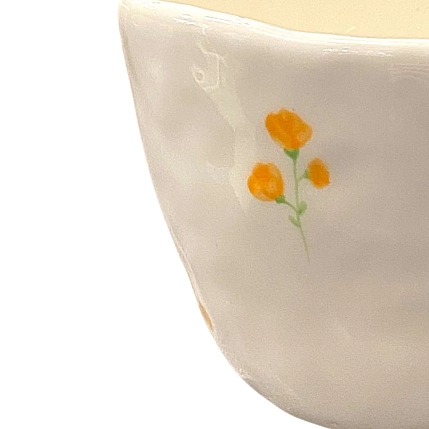 Чашка для чая ручной работы оранжевые цветы , керамика, 250 мл, фото 4.