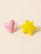 Серёжки-гвоздики Радость Рядом «Звёздочка и сердечко», полимерная глина