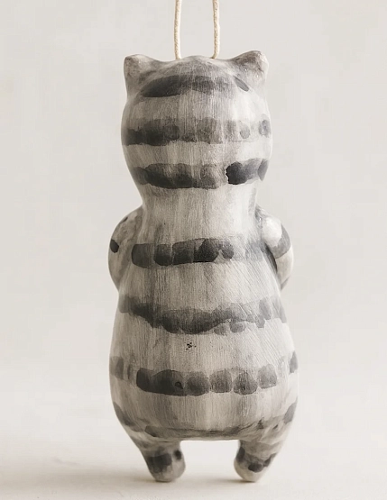 Ёлочная игрушка Ким керамика «Малыш в костюме котика», 10 см, фарфор, фото 2.