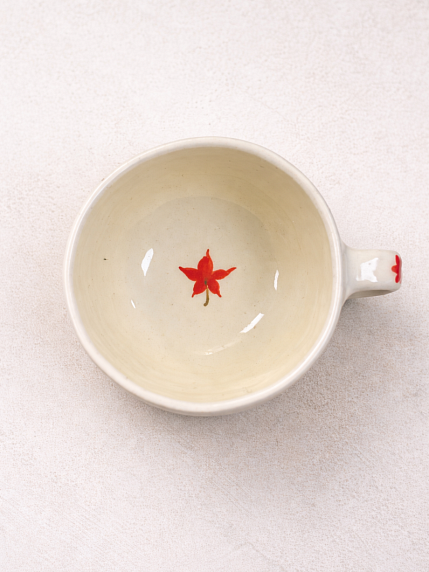 Кружка ручной работы «Тыквы и листья», керамика, 300 мл, фото 2.