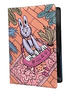 Обложка на паспорт Валя Карнавалова «Заяц и синтезатор», ПВХ