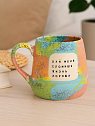 Кружка ручной работы NF ceramics «Х** меня сломишь, жизнь хороша», разноцветная, 600 мл, превью фото 2