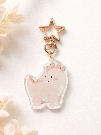 Брелок «Розовый динозаврик», 5 см, фото 2.