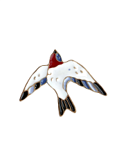 Брошь ручной работы «Ласточка», Partala ceramics