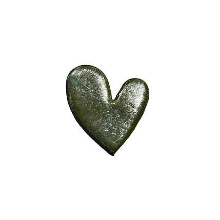 Брошь ручной работы КерамЕлКа «Пухлое сердце», металлик, керамика, фото 1.