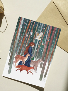 Открытка Анна Спешилова «Среди сосен», односторонняя