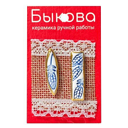 Серьги ручной работы «Цветы»‎ ассиметричные, золото и фарфор