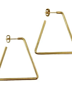 Серьги-трапеции, ювелирная сталь, золотистые