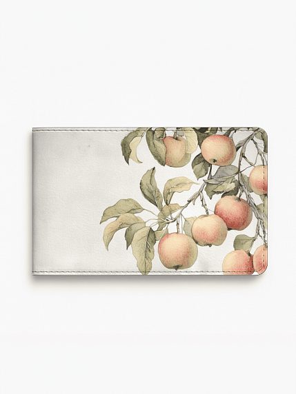 Обложка на студенческий билет «Яблоки», экокожа, фото 1.