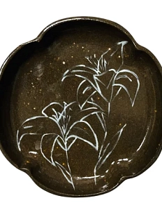 Тарелка ручной работы Домик на дереве «Лилии», керамика, 15 см