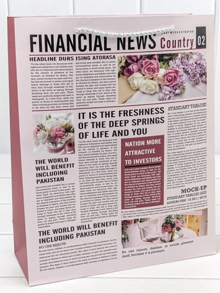 Пакет подарочный «Газета», 26х32 см, фото 3.