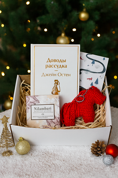 Подарочный набор на Новый год с книгой «Доводы рассудка», брелком и шоколадом, фото 1.