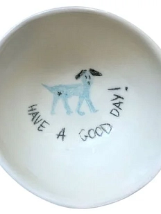 Пиала ручной работы Ладан керамика с надписью «Have a good day!», полуфарфор, 180 мл