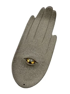 Подставка под благовония Ладан керамика ручной работы «Ладошка», серая, шамот