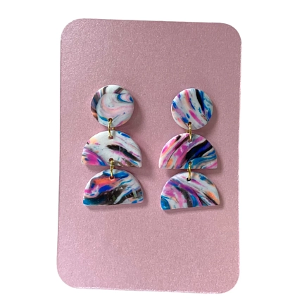 Серьги-каскады, полимерная глина, фото 1.