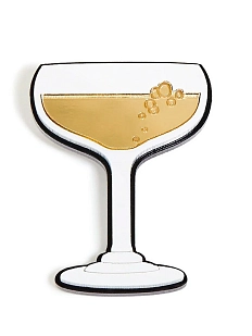 Брошь Monolama «Шампанское в бокале золотое»