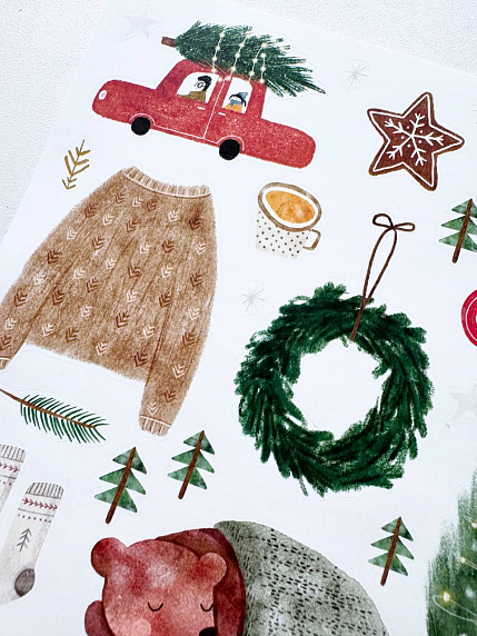 Стикерпак на Новый год «Декабрьское настроение», 14*14 см, фото 3.