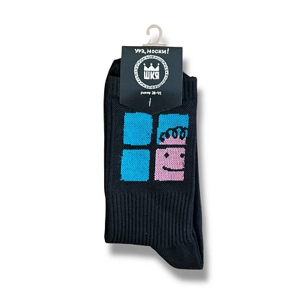 Носки ШКЯ «Чё как?», p-p 38-41, чёрные, фото 1.
