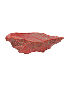 Глубокая тарелка устрица ручной работы VELES «Рассвет над Имладрис», фарфор, 680 мл, персиковый