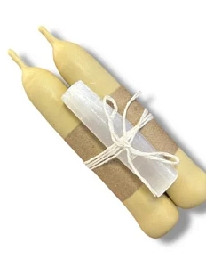 Свечи с селенитом, молочные