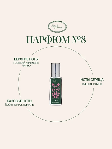 Масляные духи «№8 Вишня, мускус», 6 мл, фото 1.