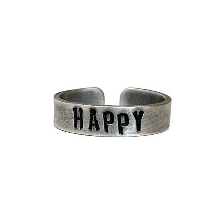 Кольцо металлическое «Happy» 17/17,5, фото 1.