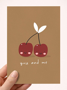 Открытка DARI DARI «Вишенки you and me», А6