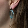 Серьги с цепочкой Лампджой, стекло, голубые, превью фото 2