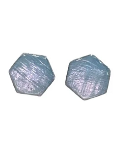 Серёжки-гвоздики «Соты», дерево, гипоаллергенный сплав, серебряные блёстки