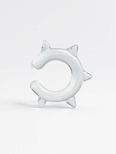 Кафф глянцевый, стекло, прозрачный с шипами