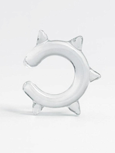 Кафф глянцевый, стекло, прозрачный с шипами