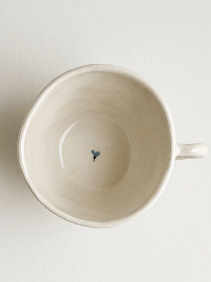 Чашка для чая ручной работы Цветочки голубые, керамика, 250 мл, фото 3.