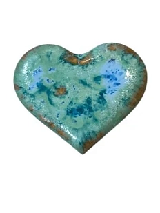 Брошь из керамики КерамЕлКа «Сердце зеленое» большое