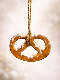 Ёлочная игрушка из керамики «Крендель», 6 см