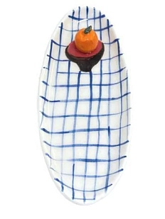 Тарелка ручной работы Глинка керамика «Fruits» №1, овальная