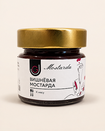 Вишневая мостарда, 100 г, фото 1.