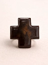 Кольцо ручной работы КерамЕлКа «Крест», черно-коричневое, фарфор, превью фото 1