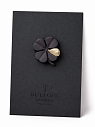 Брошь ручной работы Bulygin «Клевер», фарфор, чёрно-серебристая, превью фото 2