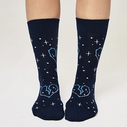 Носки «Ты мой космос», р-р 38-41, синие, фото 3.