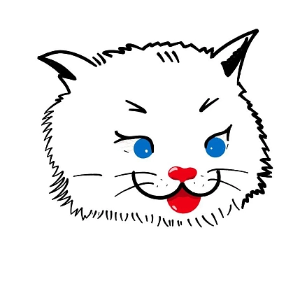 3D Стикер на телефон Pablo Radini «Довольный белый кот», объёмный, фото 1.