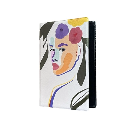 Обложка на паспорт DARI DARI «Девушка в венке», мягкий кожзам, фото 1.