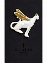 Брошь ручной работы Bulygin «Гепард», фарфор, бело-золотистая, превью фото 1