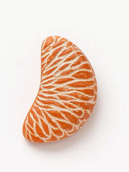Брошь ручной работы Подарки руками «Долька мандарина», полимерная глина, фото 1.