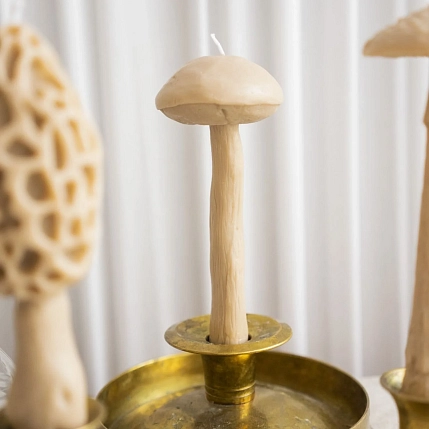 Свеча ручной работы «Гриб Подберёзовик», охра, фото 3.