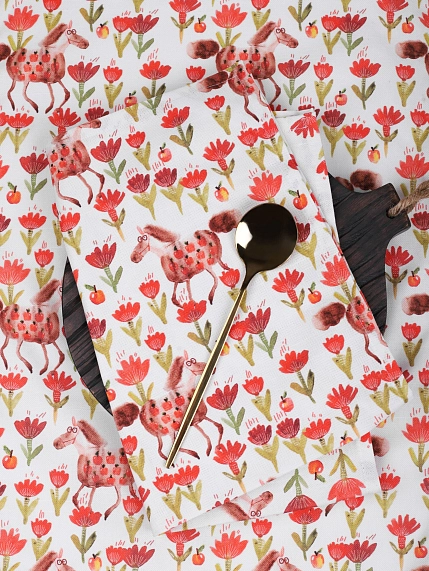 Полотенце «Лошадки», белое, фото 2.