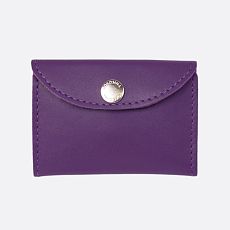 Cкладной кошелёк визитница ручной работы, Kokosina bags, натуральная кожа, фиалковый