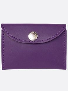 Cкладной кошелёк визитница ручной работы, Kokosina bags, натуральная кожа, фиалковый