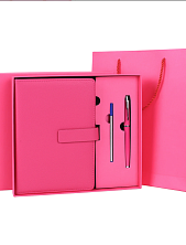 Подарочный набор с ежедневником «President» и ручкой, розовый