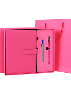 Подарочный набор с ежедневником «President» и ручкой, розовый