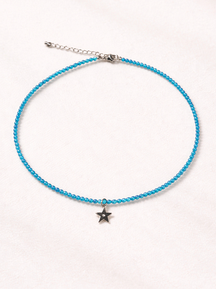 Чокер из голубого циркона с подвеской «Звёздочка» Migette, фото 2.